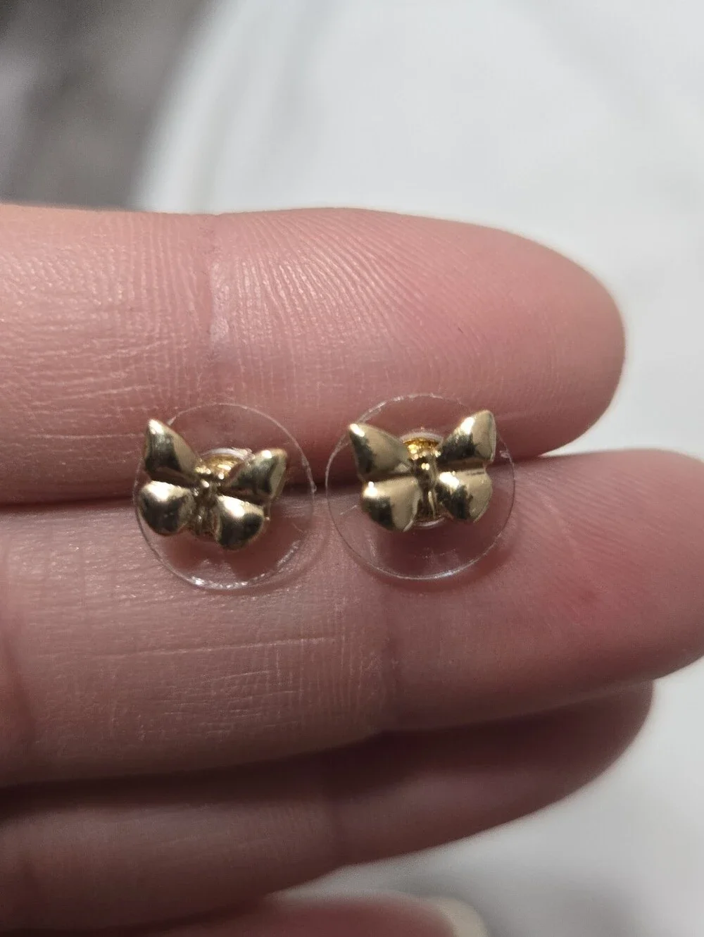 Women's Butterfly Small Gold Tone Stud Earrings